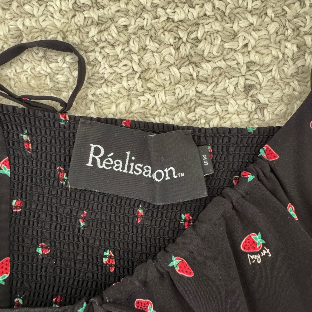 Realisation Par Black Inez Strawberry Mini Dress Size XS Worn Once - Picture 5 of 5